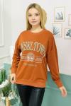 150554 B Yaka Baskili Sweatshirt